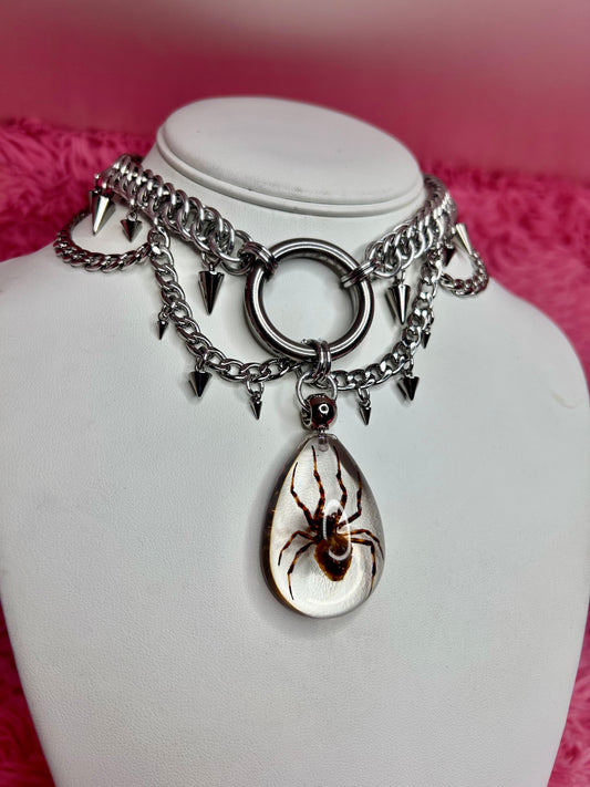 OOAK Spider Chainmail Necklace