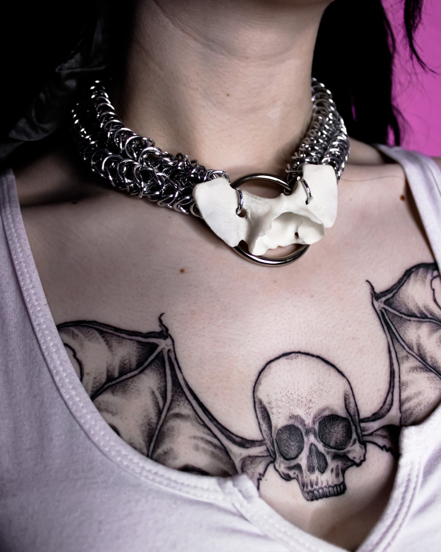 Fatal Feline Chainmail Necklace