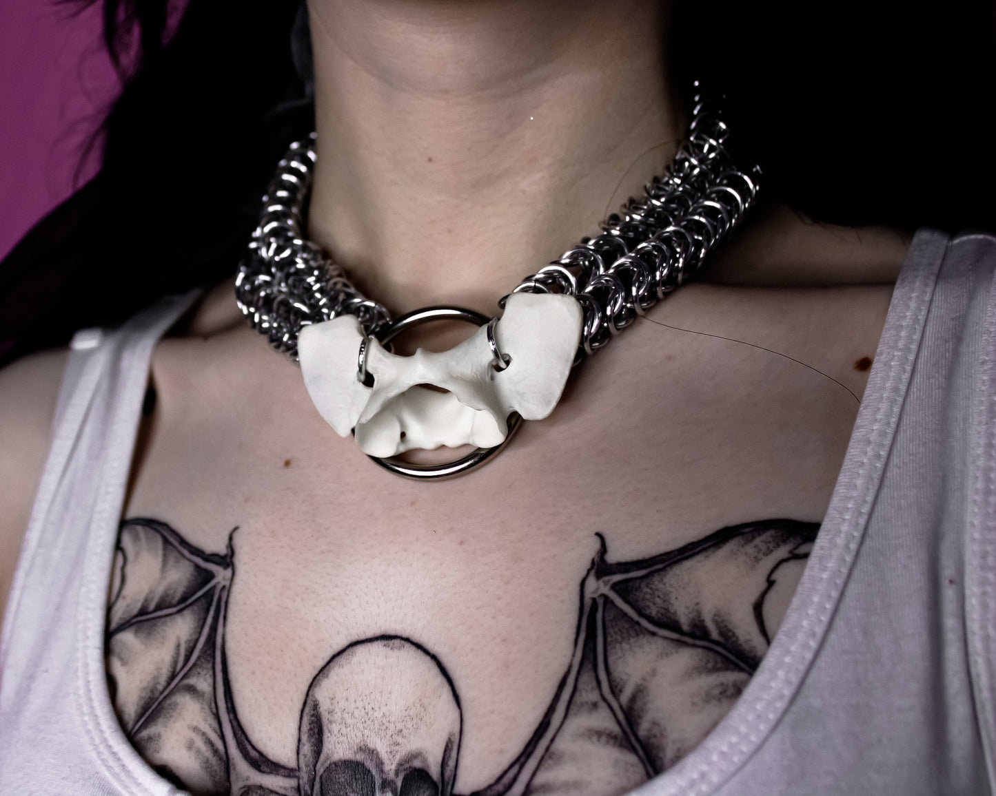 Fatal Feline Chainmail Necklace