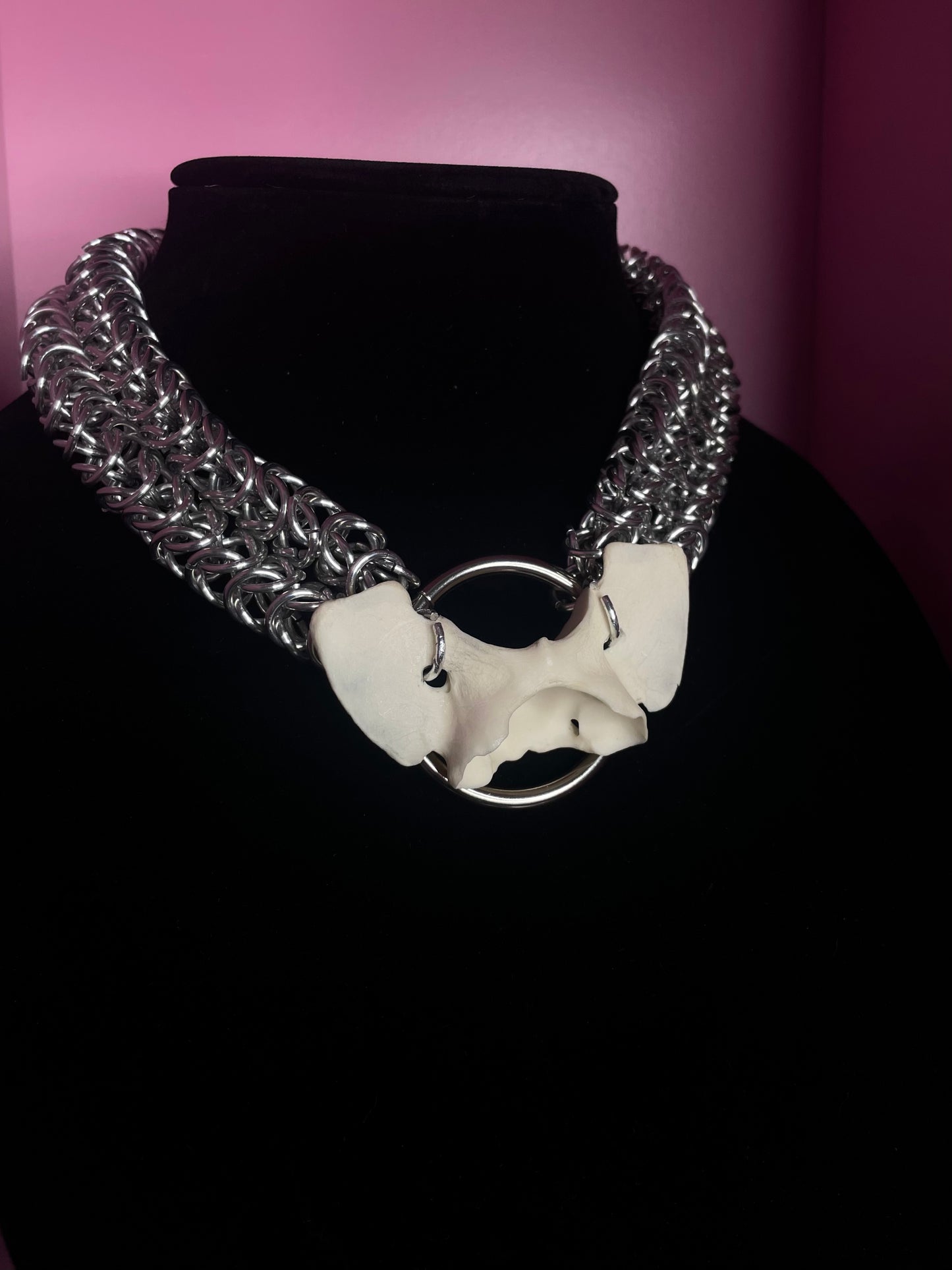 Fatal Feline Chainmail Necklace