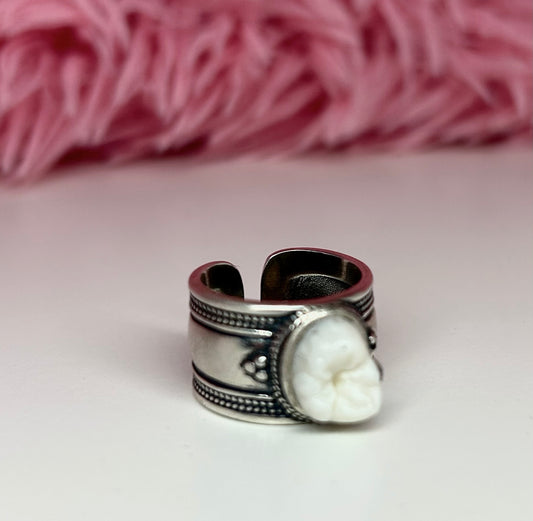 Sterling Silver Thick Banded Human Molar Rings