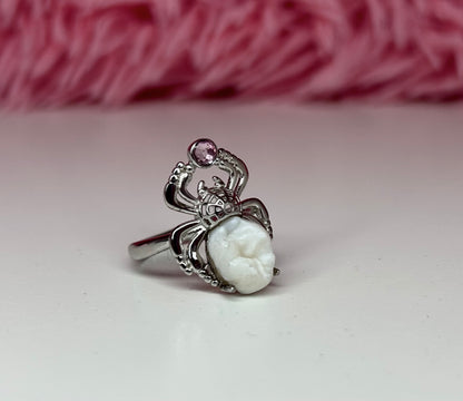 Sterling Silver Spider Human Molar Rings