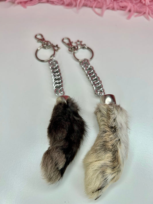 Bunny Paw Chainmail Keychains