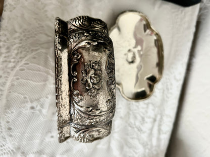 Oval Vintage Silver Jewelry box