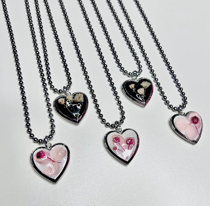 Floral Heart Locket Necklaces