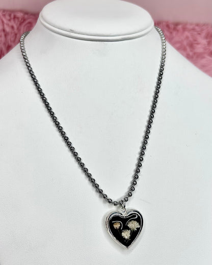 Floral Heart Locket Necklaces