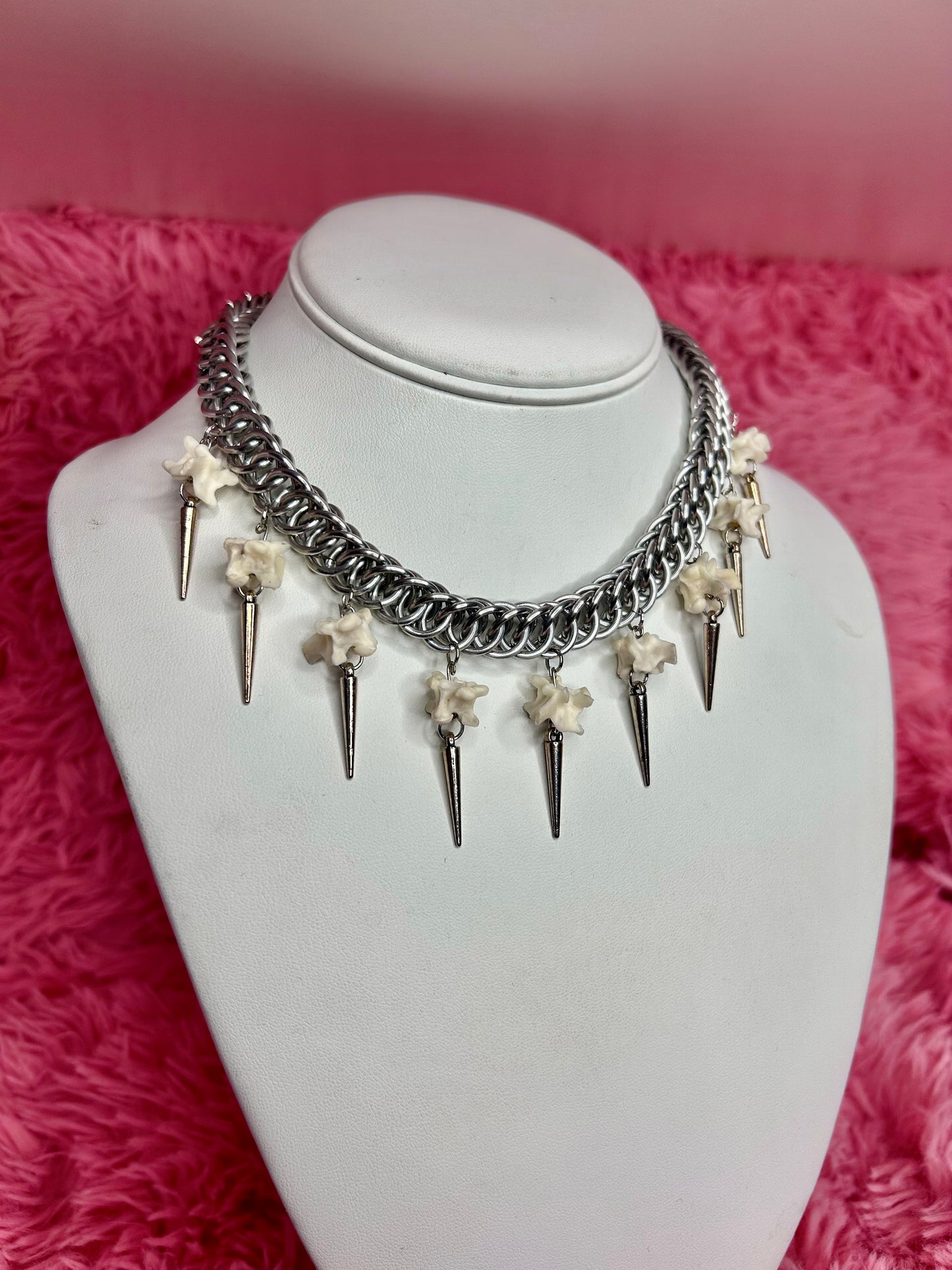 Fanged Serpent Chainmail Necklace