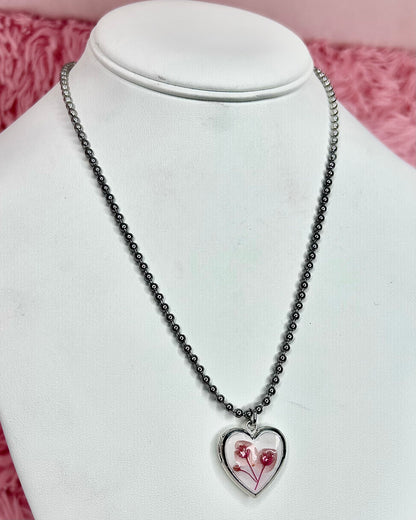 Floral Heart Locket Necklaces